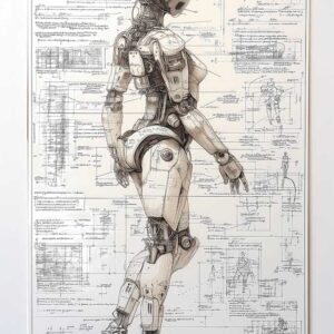 Limited edition sci-fi poster: 0003 Gynebot da Vinci. 2105. The Change series