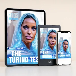 The Turing Test ebook edition book cover by Vincent L. Cartell – 2105: The Change sci-fi novel